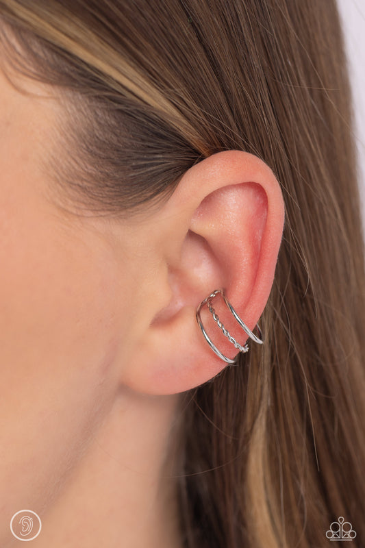 Textured Triumph - Ear Cuffs - Silver